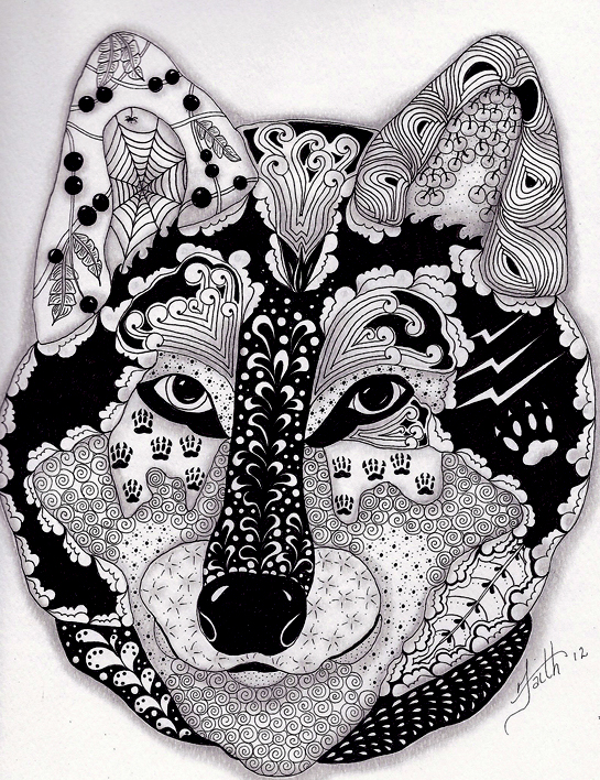 Zentangle Wolf Doodle Art Animals Liste By example doodle